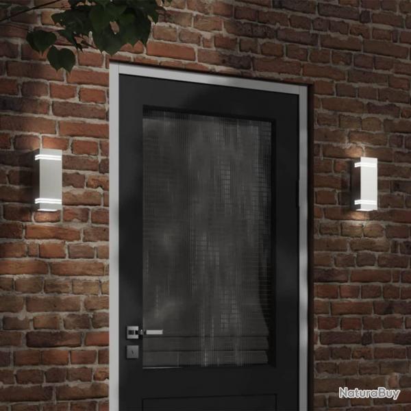 Applique murale d'extrieur argent acier inoxydable