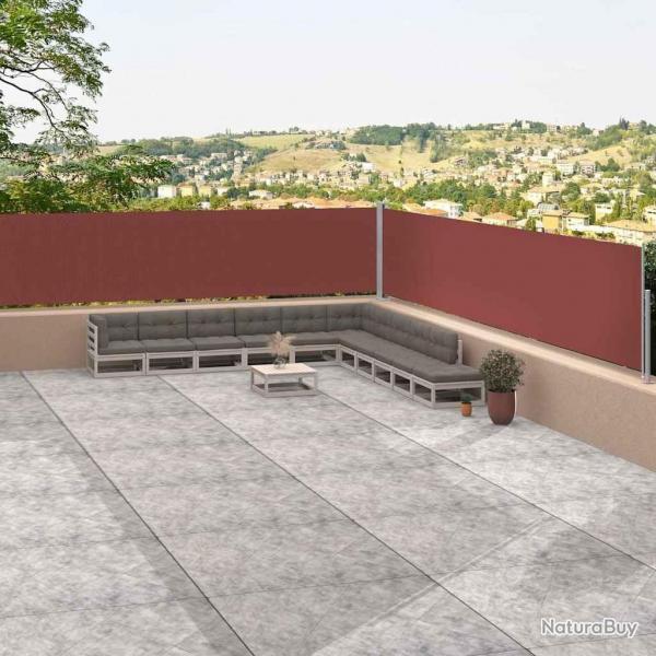 Auvent latral rtractable Marron 117x1200 cm