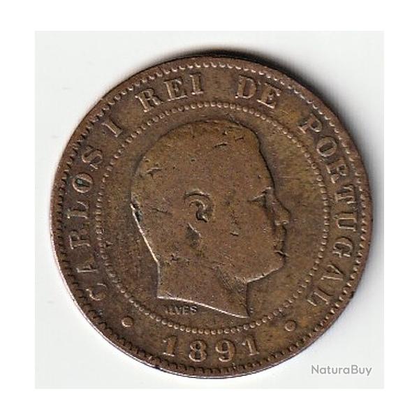 Pice de Monnaie Portugal 10 ris - Charles Ier 1891 Atelier Paris recherche