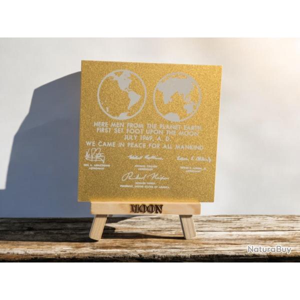 Plaque commmorative Apollo 11 XI 10*10cm - NASA - Lune moon Neil Armstrong