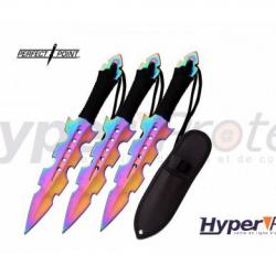 Set de 3 couteaux de lancer arc-en-ciel Perfect Point