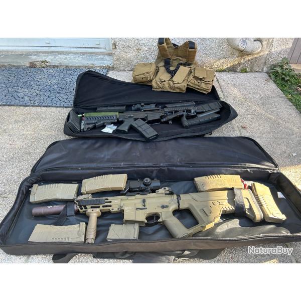 Pack Airsoft - SIG Shorty + M4A1 + Accessoires - 460 