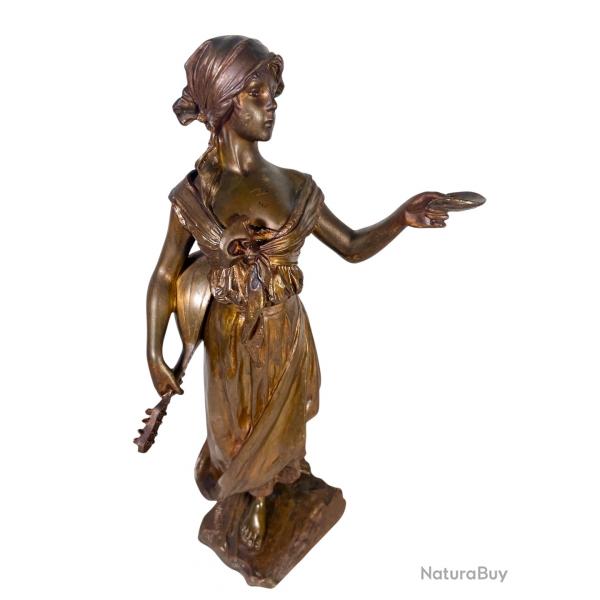 Emmanuel Villanis musicienne sculpture en bronze