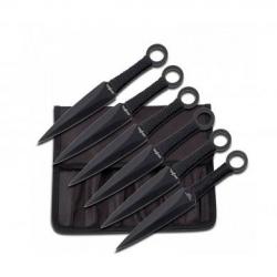 Set de 6 couteaux de lancer Perfect Point Skeleton Purblack