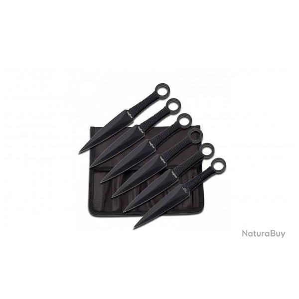 Set de 6 couteaux de lancer Perfect Point Skeleton Purblack