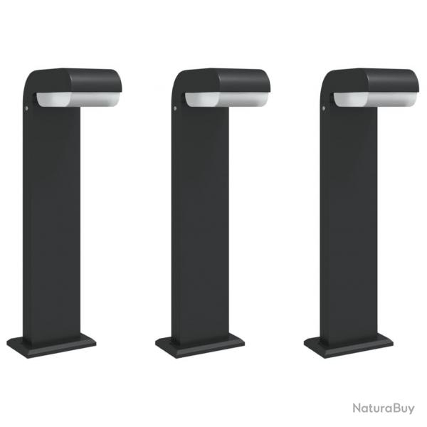 Lampadaires d'extrieur 3pcs aluminium moul sous pression noir 02_0042563
