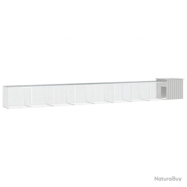 Cage pour poules 900 x 91 x 100 cm acier galvanis gris 02_0041663