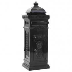 Boîte aux lettres à pilier aluminium vintage antirouille noir 02_0041554