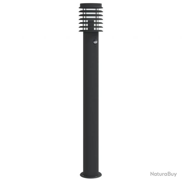 Lampadaire d'extrieur avec capteur 110cm acier inoxydable noir 02_0042521