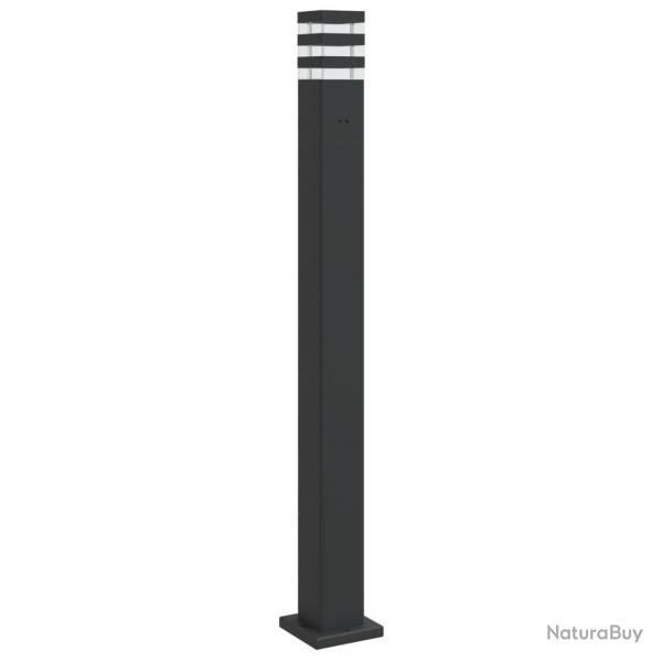 Lampadaire d'extrieur avec sortie 110 cm aluminium noir 02_0042528