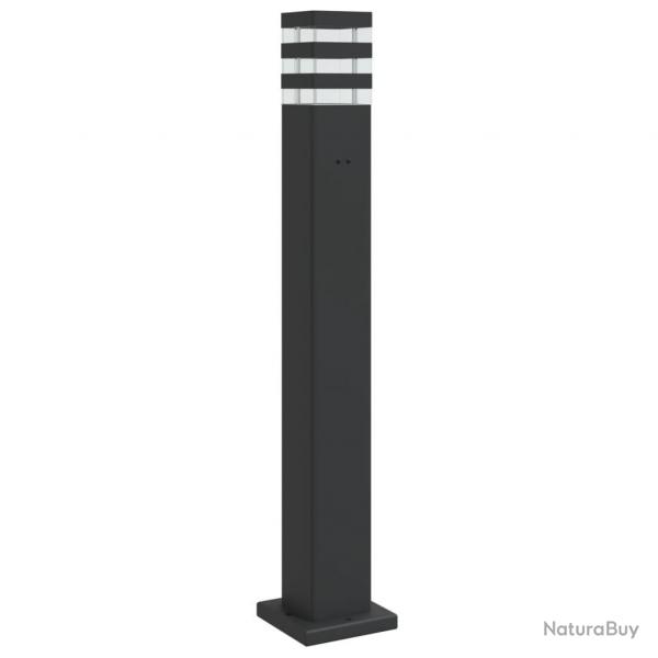 Lampadaire d'extrieur avec sortie 80 cm aluminium noir 02_0042531
