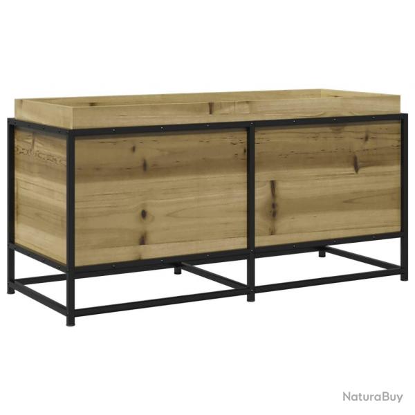 Jardinire bac lit surlev plantes fleurs terrasse jardin 100 x 40 x 50 cm bois de pin imprgn ma