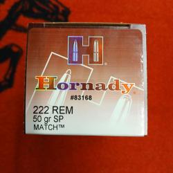 Hornady soft point match cal 222 rem 50grs