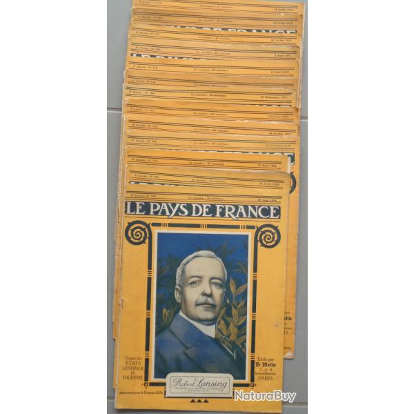 lot de 45 revues "Le pays de france " d'octobre 1915  juin 1918