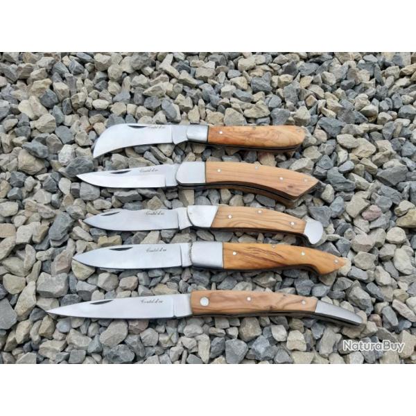 lot de 50 Couteaux poche manche bois d'olivier REF 1446