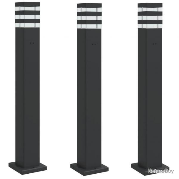 Lampadaires d'extrieur avec sortie 3 pcs 80 cm aluminium noir 02_0042571