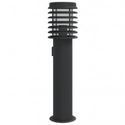 Lampadaire d'extérieur avec sortie 60 cm acier inoxydable noir 02_0042530