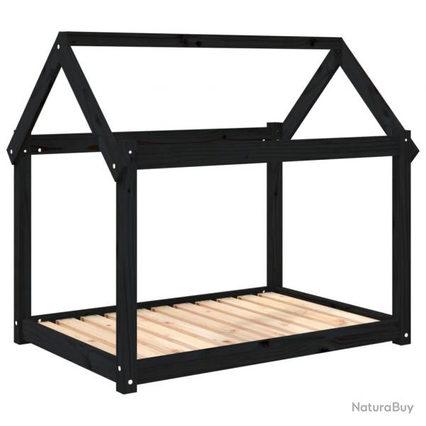 Lit pour chien panier canap confortable 101 x 70 x 90 cm bois de pin solide noir 02_0042618