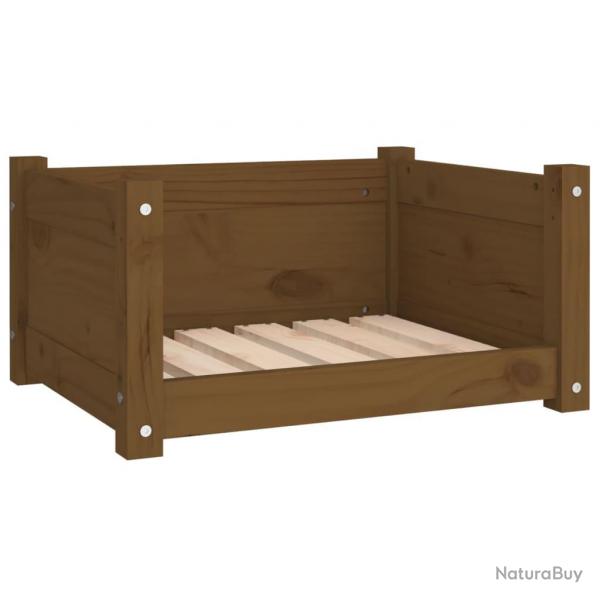 Lit pour chien panier canap confortable 55,5 x 45,5 x 28 cm bois massif de pin marron 02_0042705