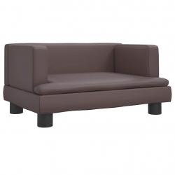Lit pour chien panier canapé confortable 60 x 40 x 30 cm similicuir marron 02_0042721