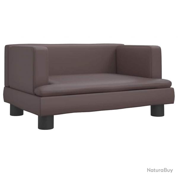 Lit pour chien panier canap confortable 60 x 40 x 30 cm similicuir marron 02_0042721