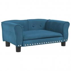 Lit pour chien panier canapé confortable 70 x 45 x 30 cm velours Bleu 02_0042856