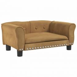 Lit pour chien panier canapé confortable 70 x 45 x 30 cm velours marron 02_0042861