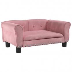 Lit pour chien panier canapé confortable 70 x 45 x 30 cm velours Rose 02_0042865