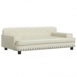 Lit pour chien panier canapé confortable 90 x 53 x 30 cm similicuir crème 02_0042974