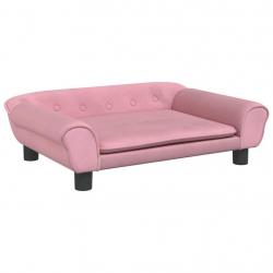 Lit pour chien panier canapé confortable 70 x 48 x 22 cm velours Rose 02_0042887