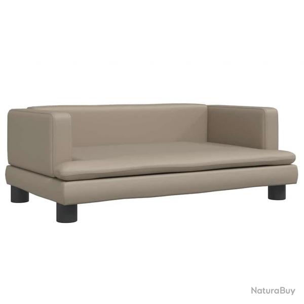 Lit pour chien panier canap confortable cappuccino 80 x 45 x 30 cm similicuir marron 02_0043082