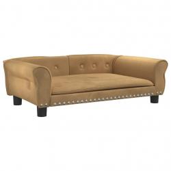 Lit pour chien panier canapé confortable 95 x 55 x 30 cm velours marron 02_0043021
