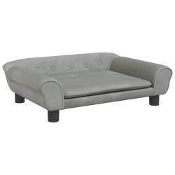 Lit pour chien panier canapé confortable clair 70 x 48 x 22 cm velours gris 02_0043116