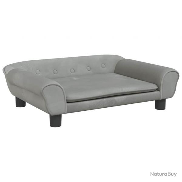 Lit pour chien panier canap confortable clair 70 x 48 x 22 cm velours gris 02_0043116