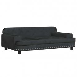 Lit pour chien panier canapé confortable 90 x 53 x 30 cm velours noir 02_0042998