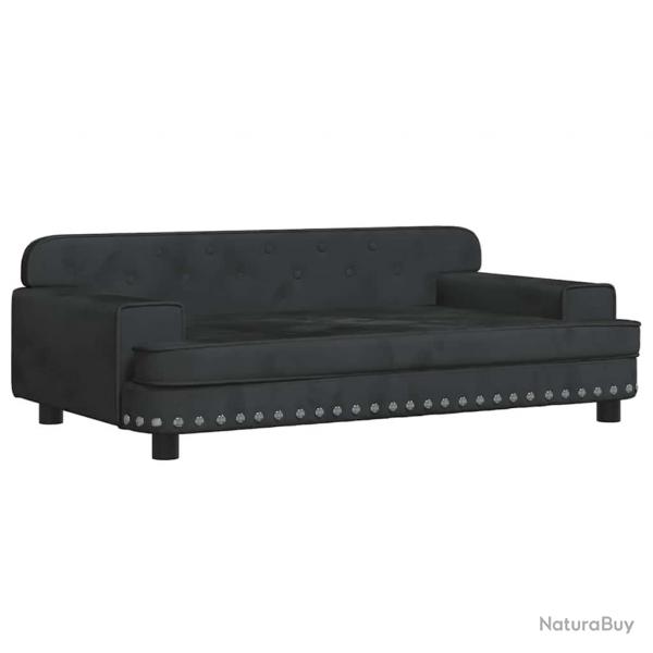 Lit pour chien panier canap confortable 90 x 53 x 30 cm velours noir 02_0042998