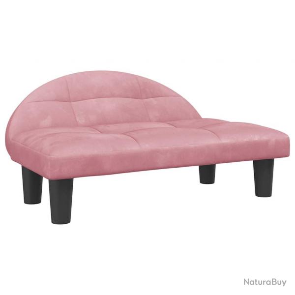 Lit pour chien panier canap confortable 70 x 52 x 30 cm velours Rose 02_0042902