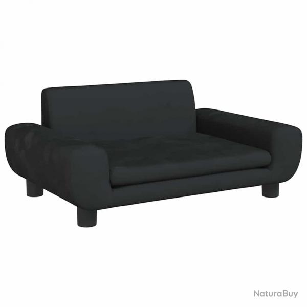 Lit pour chien panier canap confortable 70 x 45 x 33 cm velours noir 02_0042877