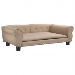 Lit pour chien panier canapé confortable cappuccino 95 x 55 x 30 cm similicuir marron 02_0043085