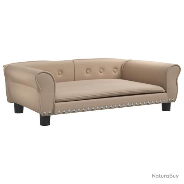 Lit pour chien panier canap confortable cappuccino 95 x 55 x 30 cm similicuir marron 02_0043085