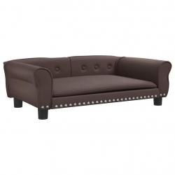Lit pour chien panier canapé confortable 95 x 55 x 30 cm similicuir marron 02_0043013