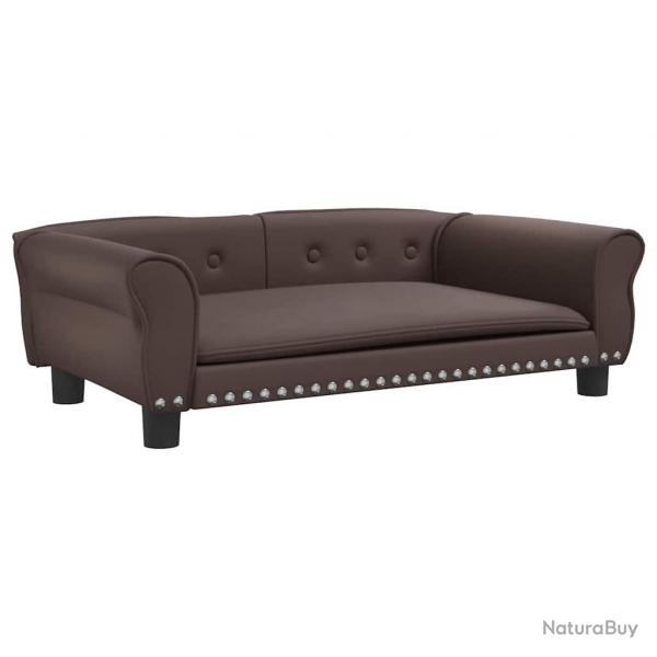 Lit pour chien panier canap confortable 95 x 55 x 30 cm similicuir marron 02_0043013