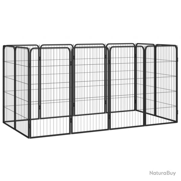 Parc pour chien 12 panneaux 50 x 100cm acier enduit de poudre noir 02_0043604