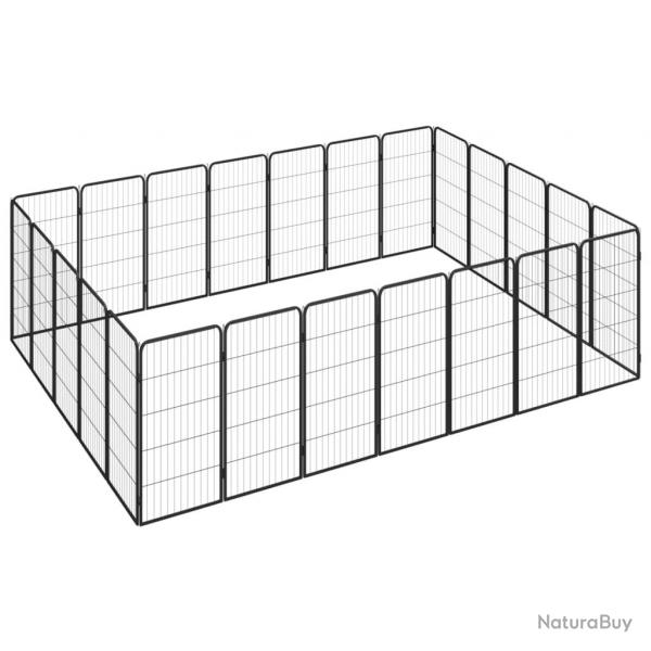 Parc pour chien 24 panneaux 50 x 100cm acier enduit de poudre noir 02_0043622