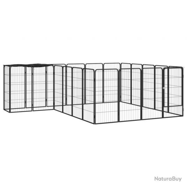 Parc pour chien 22 panneaux 50 x 100cm acier enduit de poudre noir 02_0043619