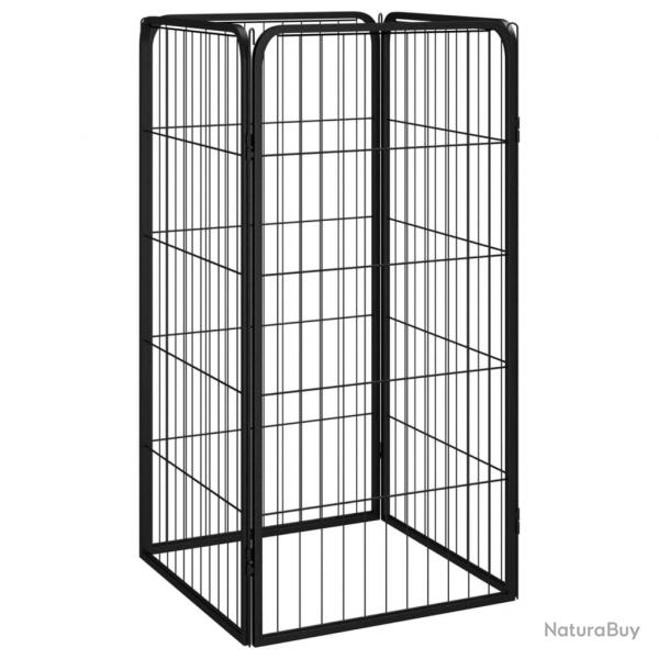 Parc pour chien 4 panneaux 50 x 100cm acier enduit de poudre noir 02_0043638