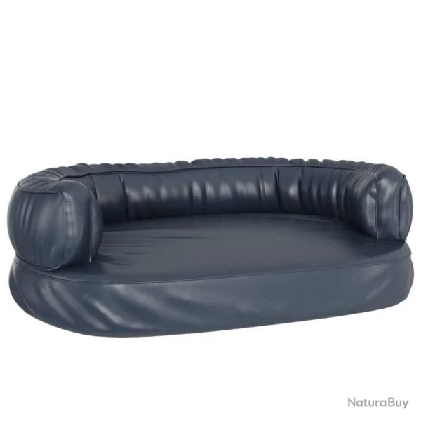 Lit pour chien panier canap confortable ergonomique mousse fonc 75 x 53cm Similicuir Bleu 02_0043