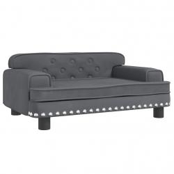 Lit pour chien panier canapé confortable foncé 70 x 45 x 30 cm velours gris 02_0043173