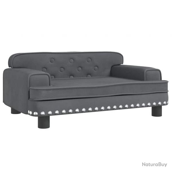 Lit pour chien panier canap confortable fonc 70 x 45 x 30 cm velours gris 02_0043173