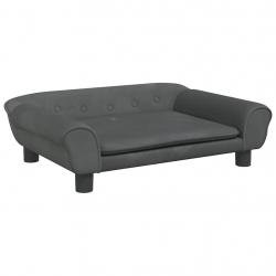 Lit pour chien panier canapé confortable foncé 70 x 48 x 22 cm velours gris 02_0043178